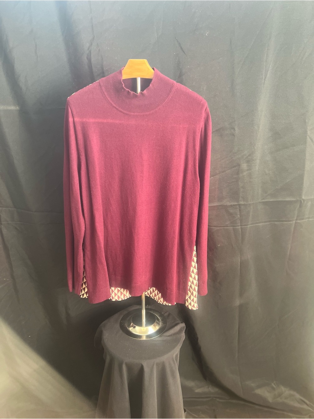 Ann Taylor Burgundy Mock Neck Sweater